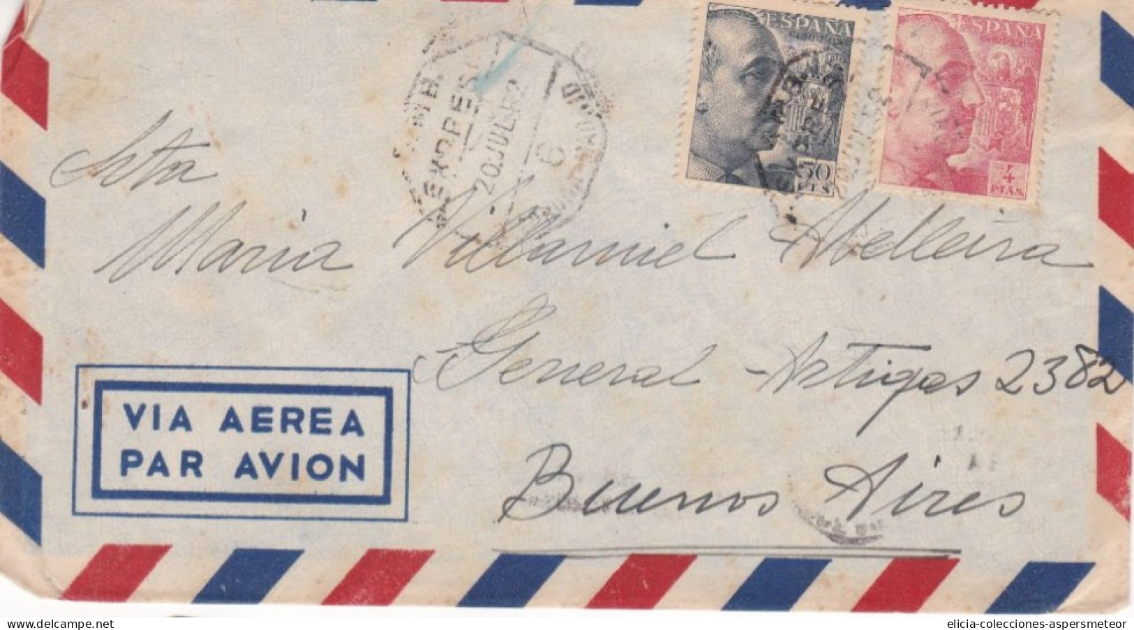 Spain - 1952 - Airmail - Letter - Sent From La Coruña To Buenos Aires, Argentina - Caja 30 - Covers & Documents