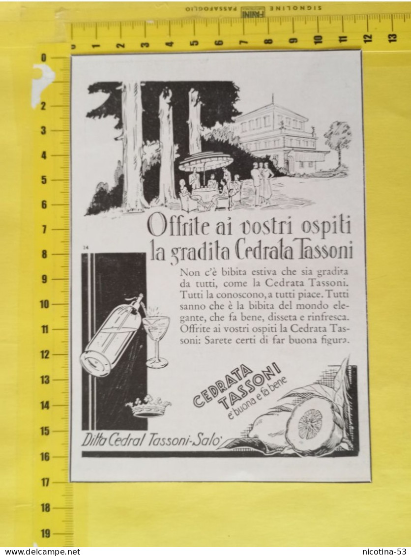 IT-00575- PUBBLICITÀ 1931 -"CEDRATA TASSONI È BUONA E FA BENE"- DITTA CEDRAL TASSONI-SALO' - Sonstige & Ohne Zuordnung