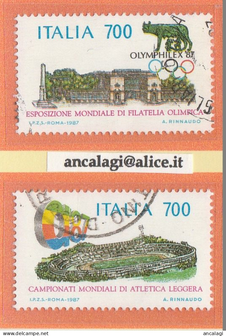 USATI ITALIA 1987 - Ref.0560 "CAMPIONATI DI ATLETICA LEGGERA" Serie Di 2 Val. - - 1981-90: Oblitérés