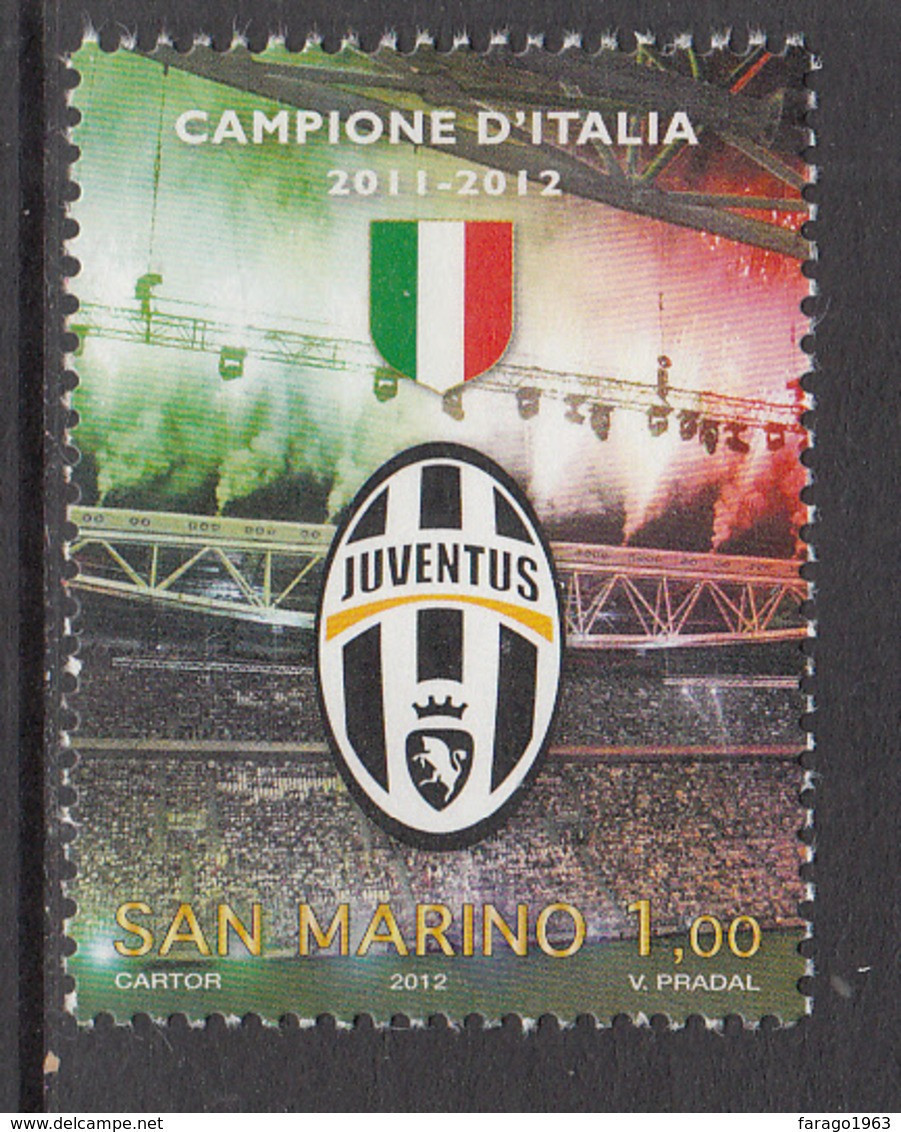 2012 San Marino Juventus Football  Complete  Set Of 1 MNH   ** BELOW FACE VALUE *** - Nuovi