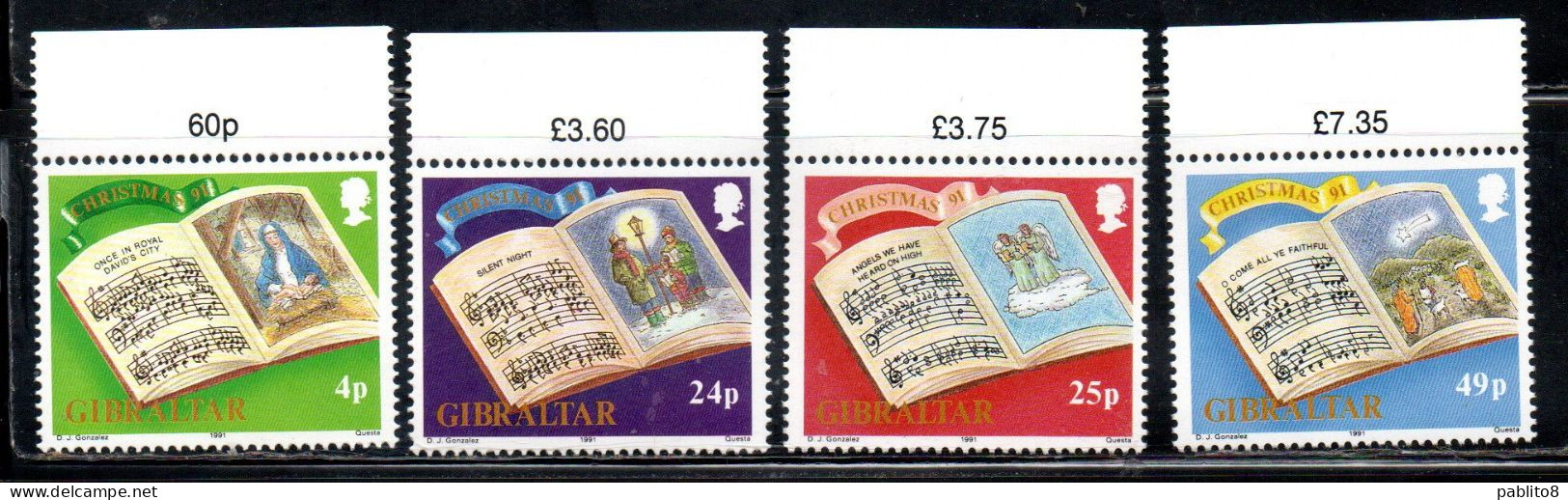 GIBRALTAR GIBILTERRA 1991 CHRISTMAS NATALE NOEL WEIHNACHTEN NAVIDAD SERIE COMPLETA COMPLETE SET MNH - Gibraltar