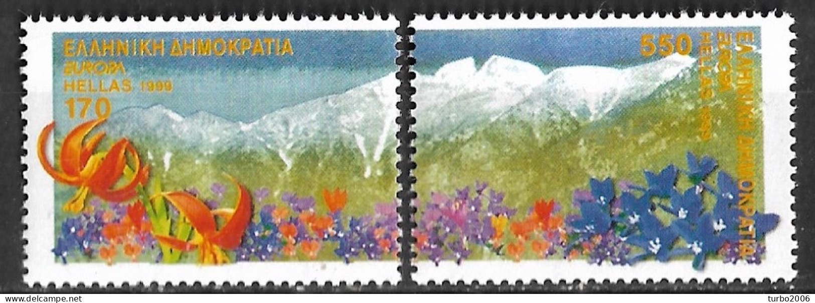 GREECE 1999 Europe / CEPT 4 Sides Perforated Set MNH Vl. 2046 / 2047 - Nuevos