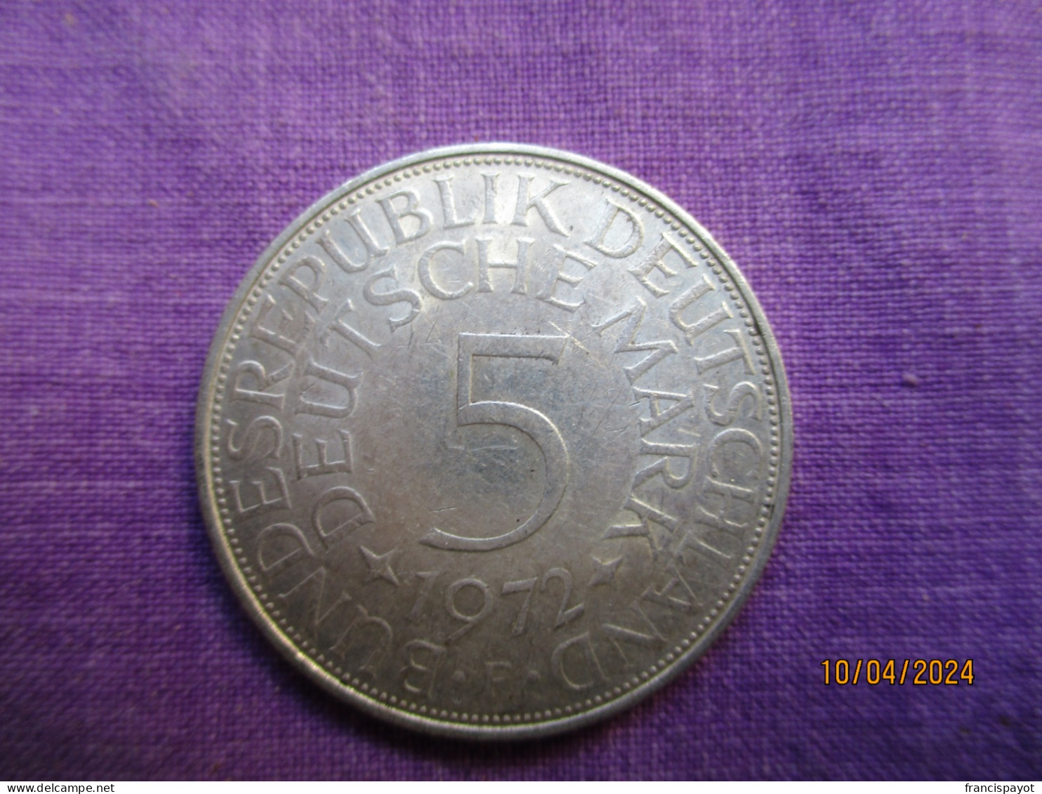 Allemagne 5 DM 1972 F (silver) - 5 Mark