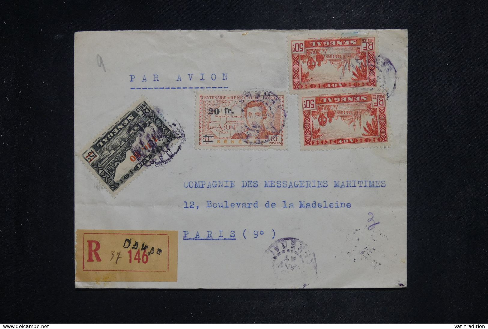 SÉNÉGAL - Enveloppe Commerciale En Recommandé De Dakar Pour Paris - L 151607 - Covers & Documents