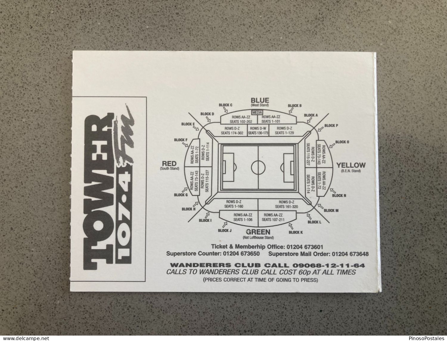 Bolton Wanderers V Verona 2002-03 Match Ticket - Eintrittskarten