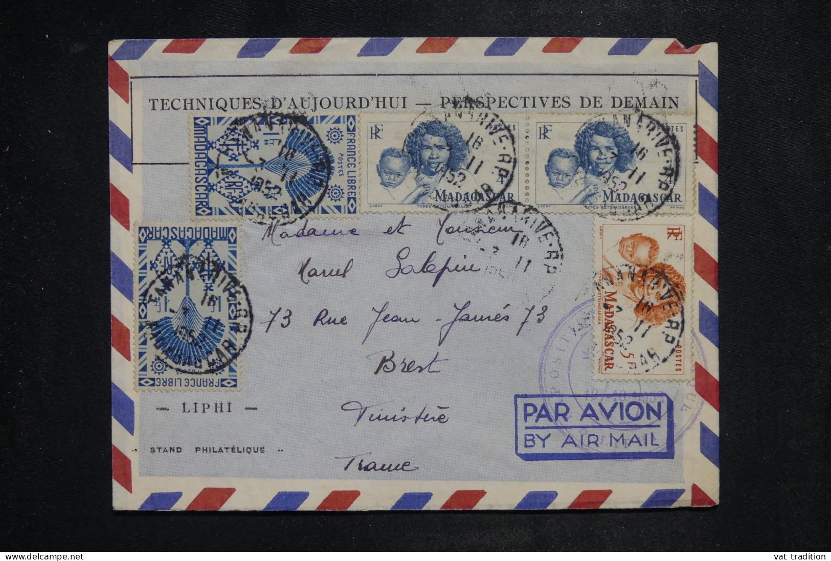 MADAGASCAR - Enveloppe De Tananarive Pour Brest En 1952  - L 151608 - Brieven En Documenten