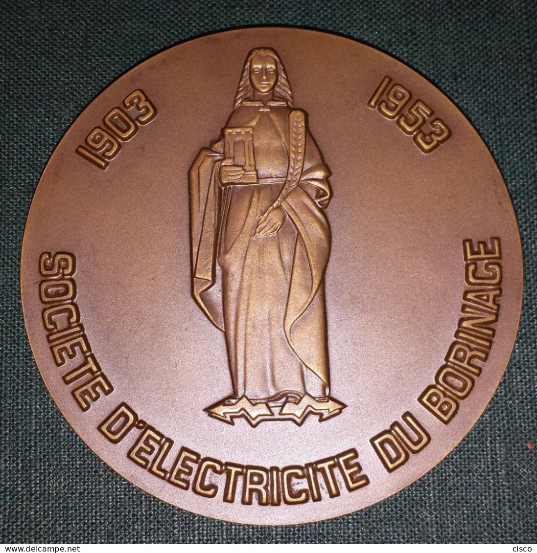 BELGIQUE Médaille DUBIE Beffroi De Mons - Electricité Du Borinage 1903 - 1953 - Firma's