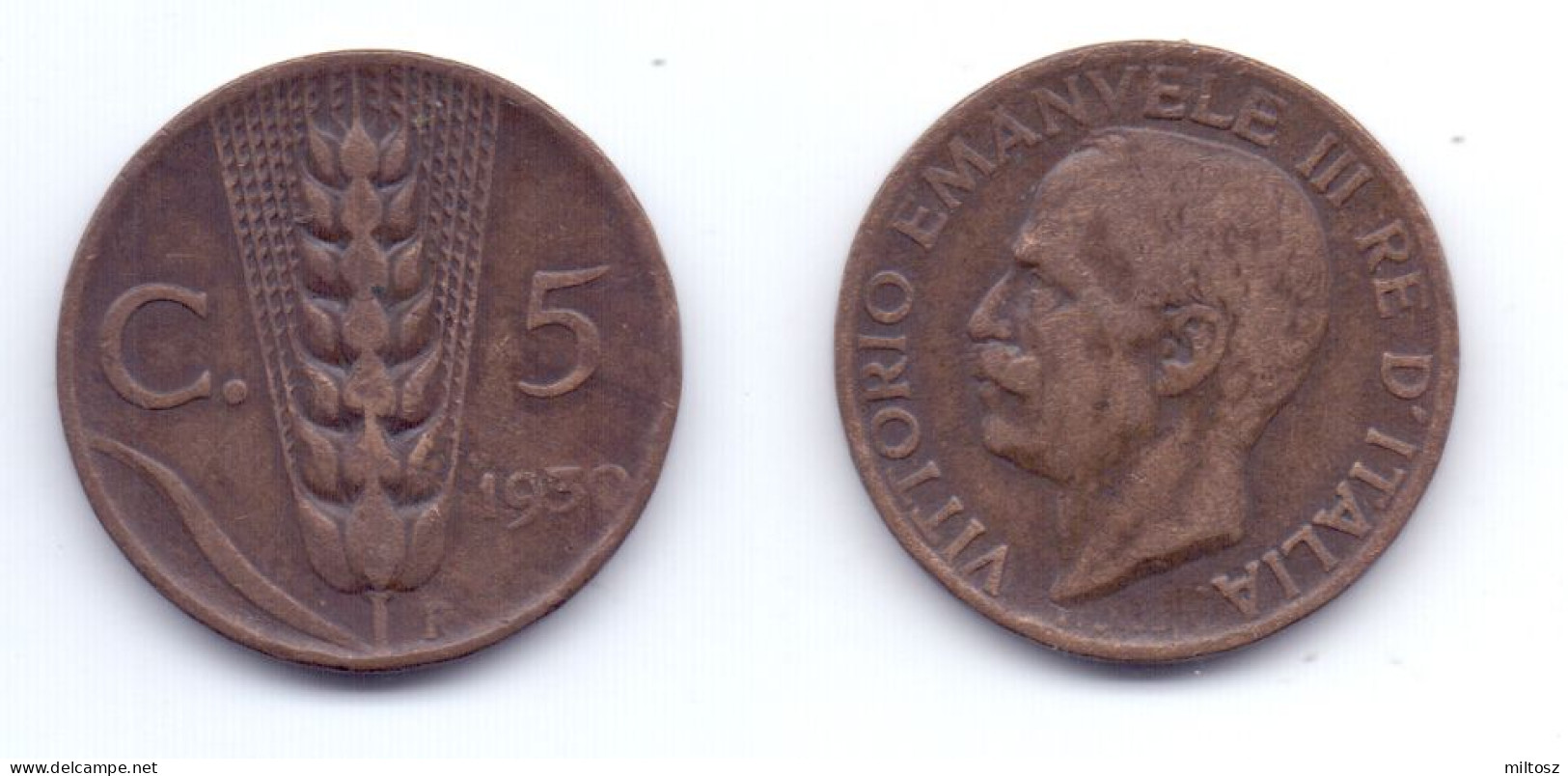 Italy 5 Centesimi 1930 R - 1900-1946 : Victor Emmanuel III & Umberto II