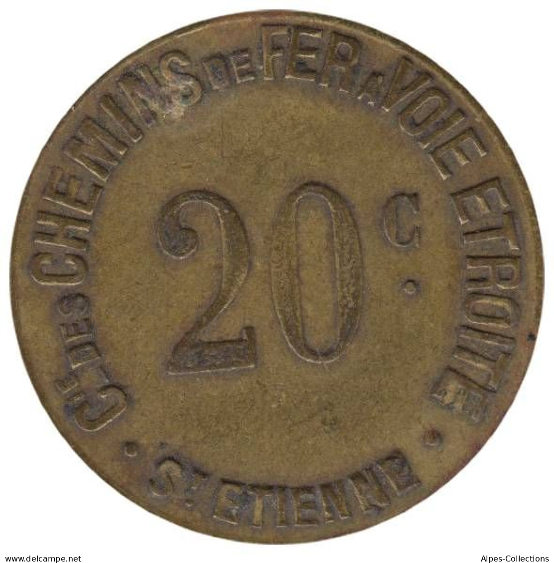 SAINT ETIENNE - 175.03 - Monnaie De Nécessité - 20 Centimes - Chiffres De 8mm - Monétaires / De Nécessité