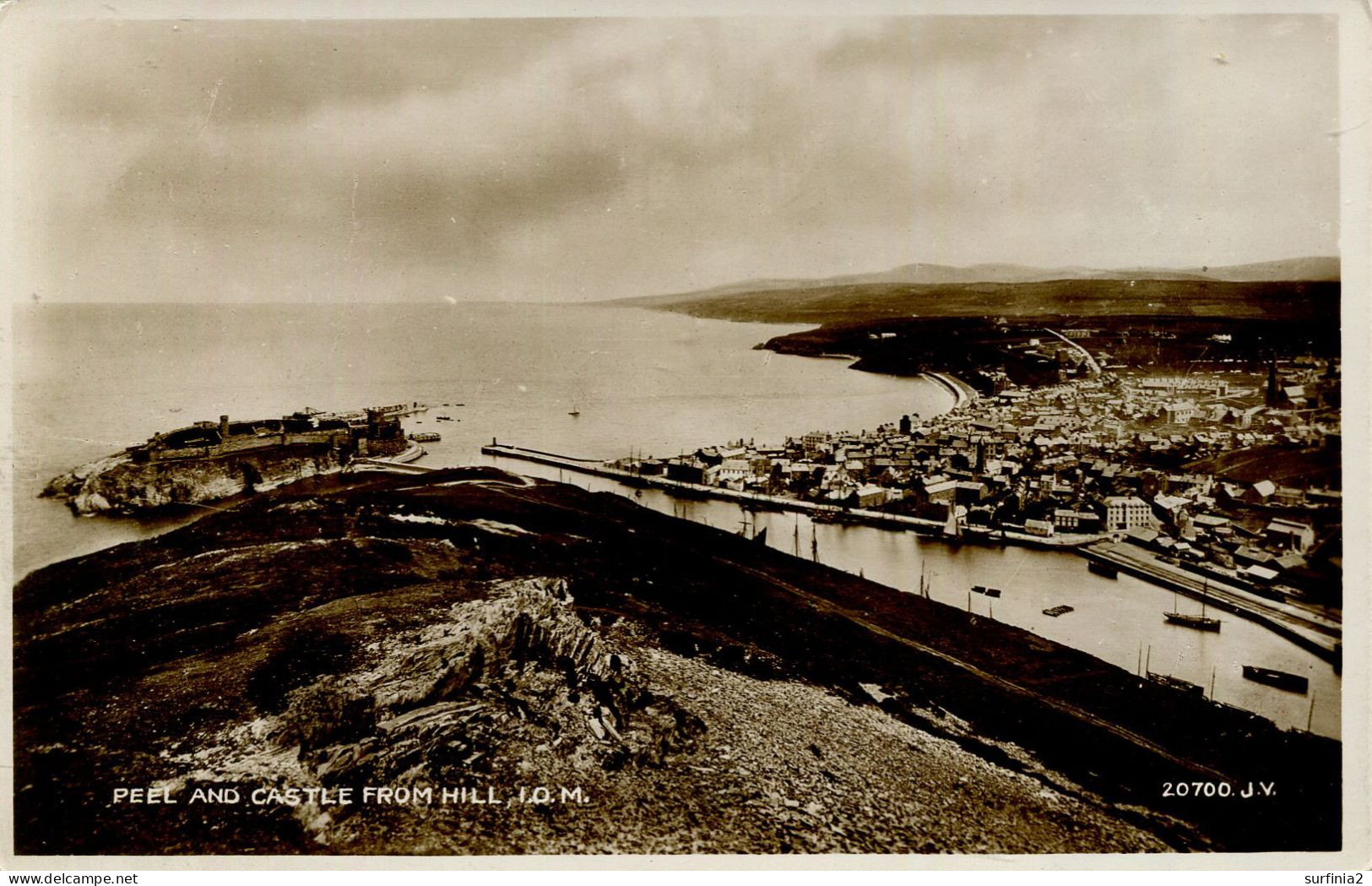 IOM - PEEL AND CASTLE FROM HILL RP  Iom564 - Isola Di Man (dell'uomo)