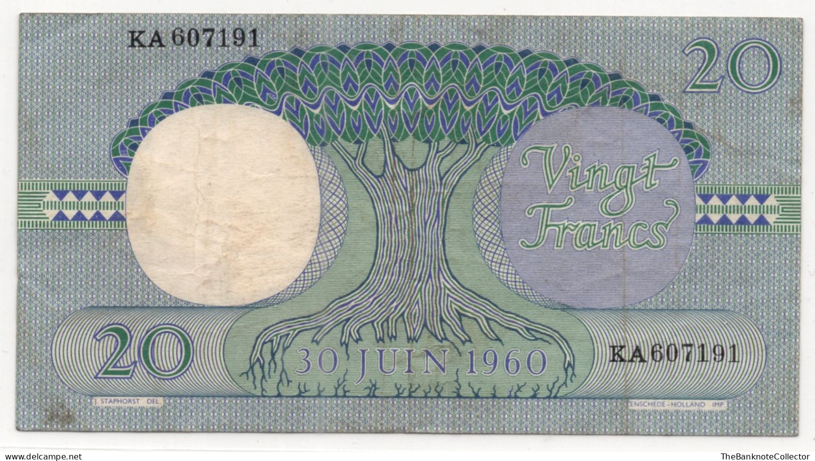 Congo 20 Francs 1962 P-4 Very Fine - República Del Congo (Congo Brazzaville)