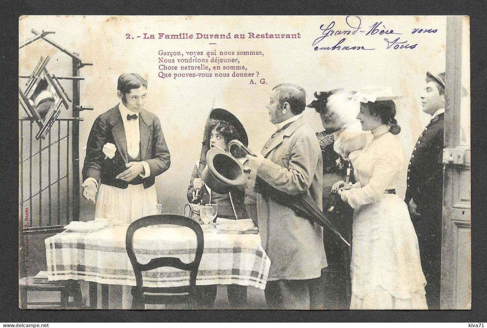 2  "La Famille Durand Au Restaurant "    1904 - Histoire