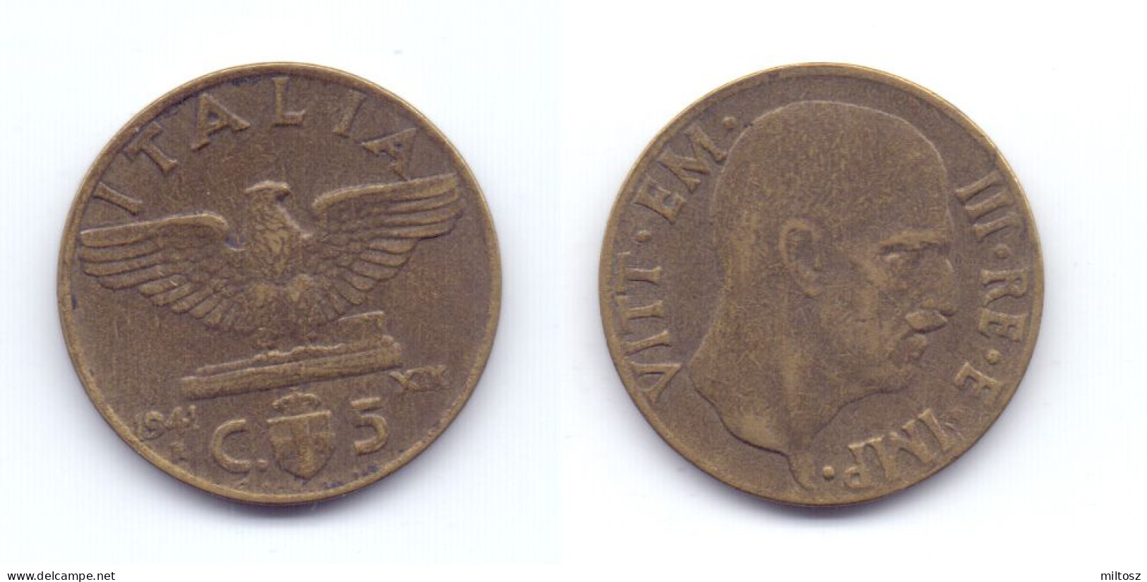 Italy 5 Centesimi 1941 R WWII Issue - 1900-1946 : Victor Emmanuel III & Umberto II