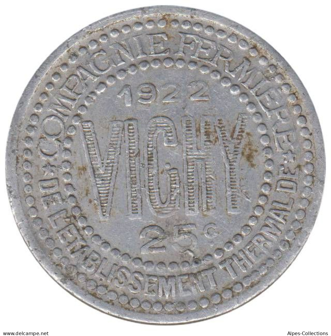 VICHY - 07.06 - Monnaie De Nécessité - 25 Centimes 1922 - Monetary / Of Necessity