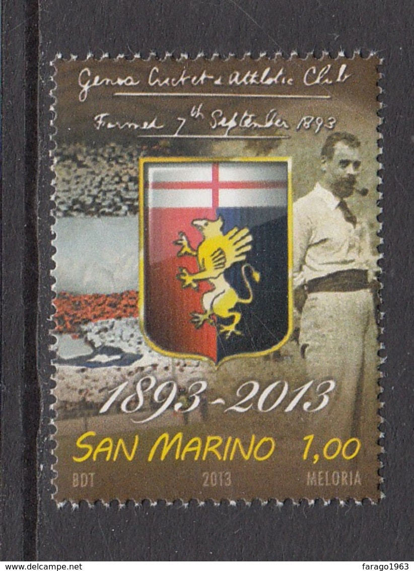 2013 San Marino Football & Cricket Team Complete  Set Of 1 MNH - Unused Stamps