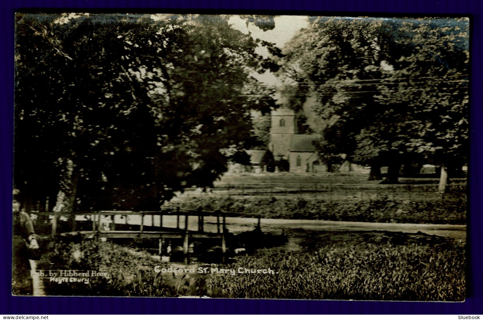 Ref 1640 - Early Real Photo Postcard - St Mary's Church From The Ford - Codford - Wiltshire - Sonstige & Ohne Zuordnung