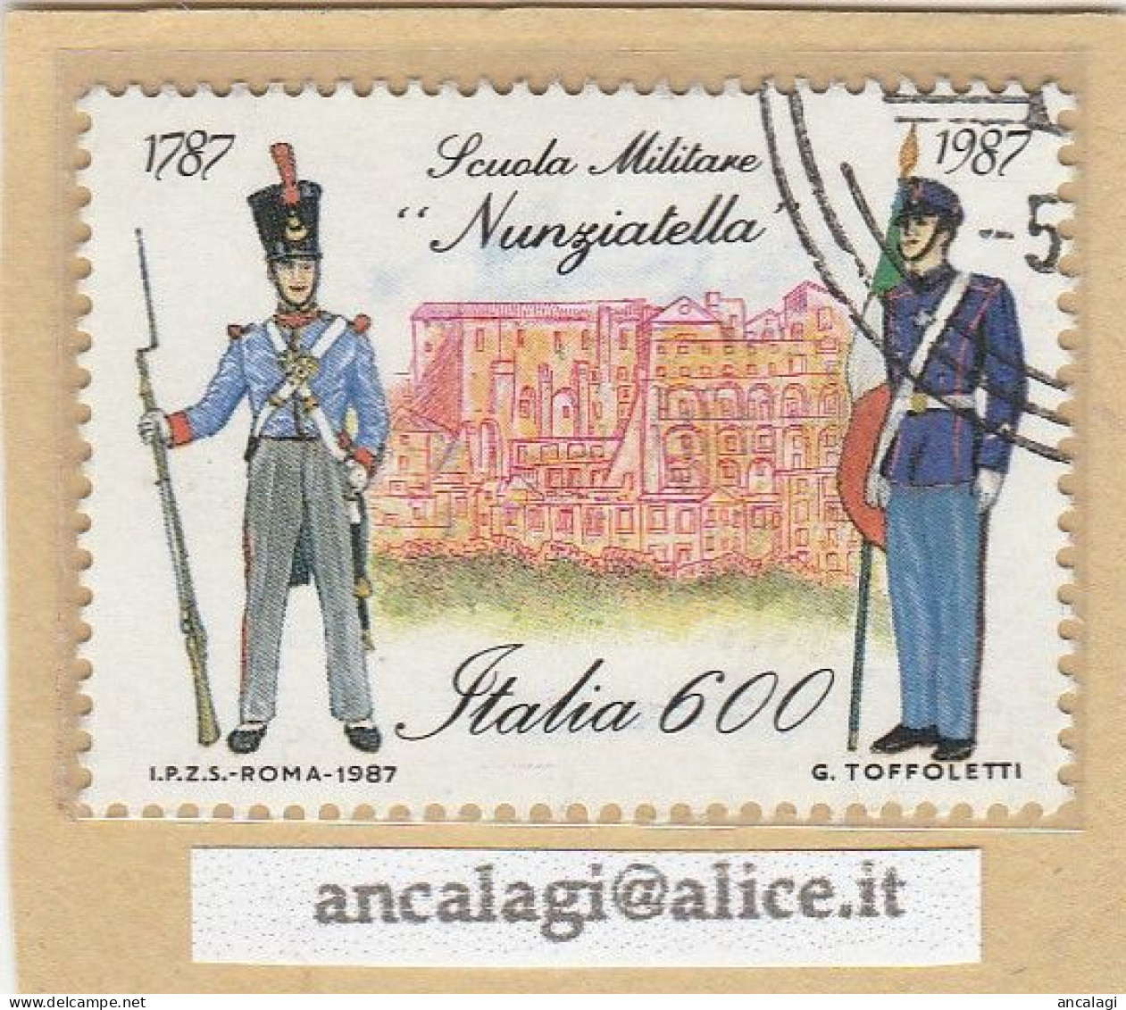 USATI ITALIA 1987 - Ref.0564 "SCUOLA MILITARE" 1 Val. - - 1981-90: Usati