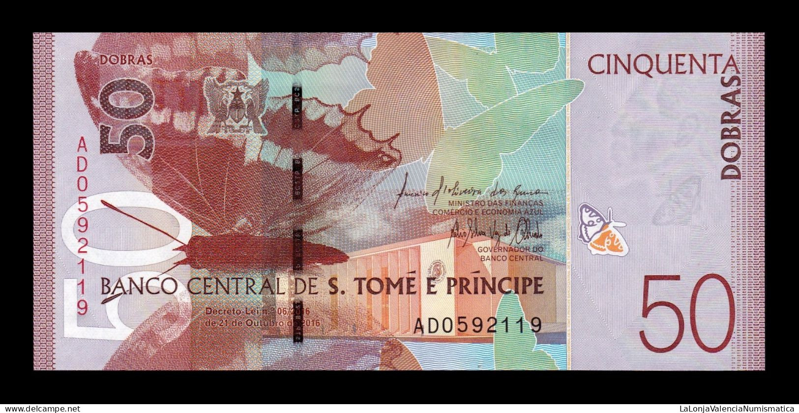 Santo Tomé Y Príncipe Saint Thomas & Prince 50 Dobras 2016 Pick 73 Sc Unc - Sao Tome And Principe