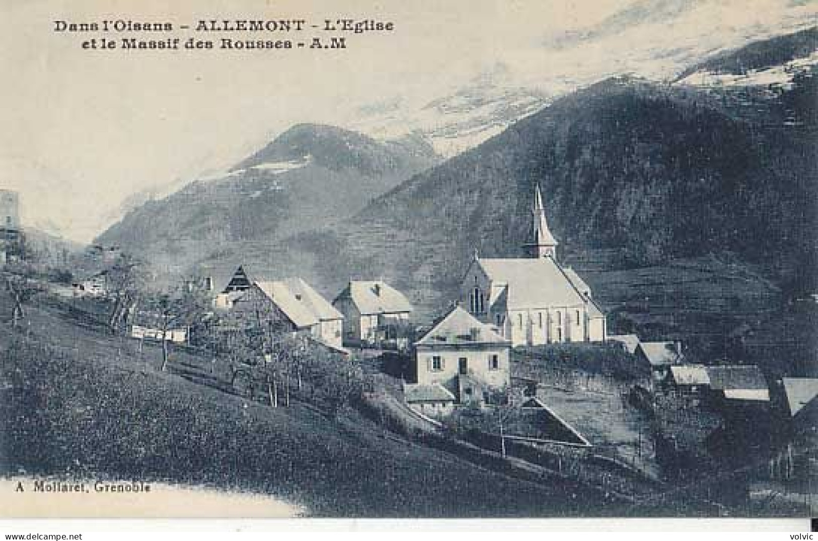 38 - ALLEMONT - L'Eglise Et Le Massif Des Rousses - Allemont