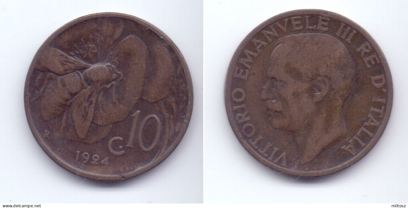 Italy 10 Centesimi 1924 R - 1900-1946 : Victor Emmanuel III & Umberto II