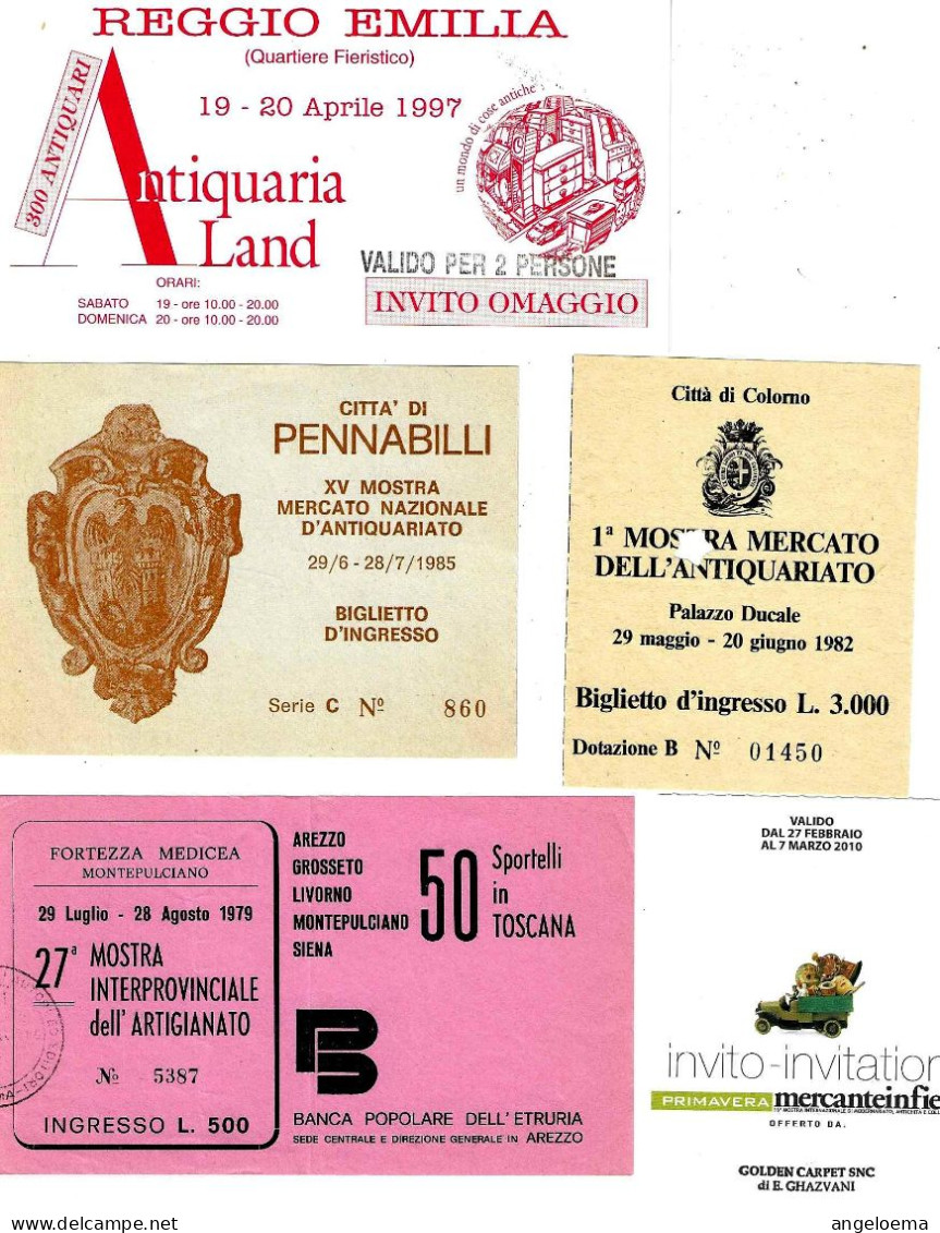 ITALIA ITALY - 10 Biglietti Ticket Mostre Antiquariato - Tickets D'entrée