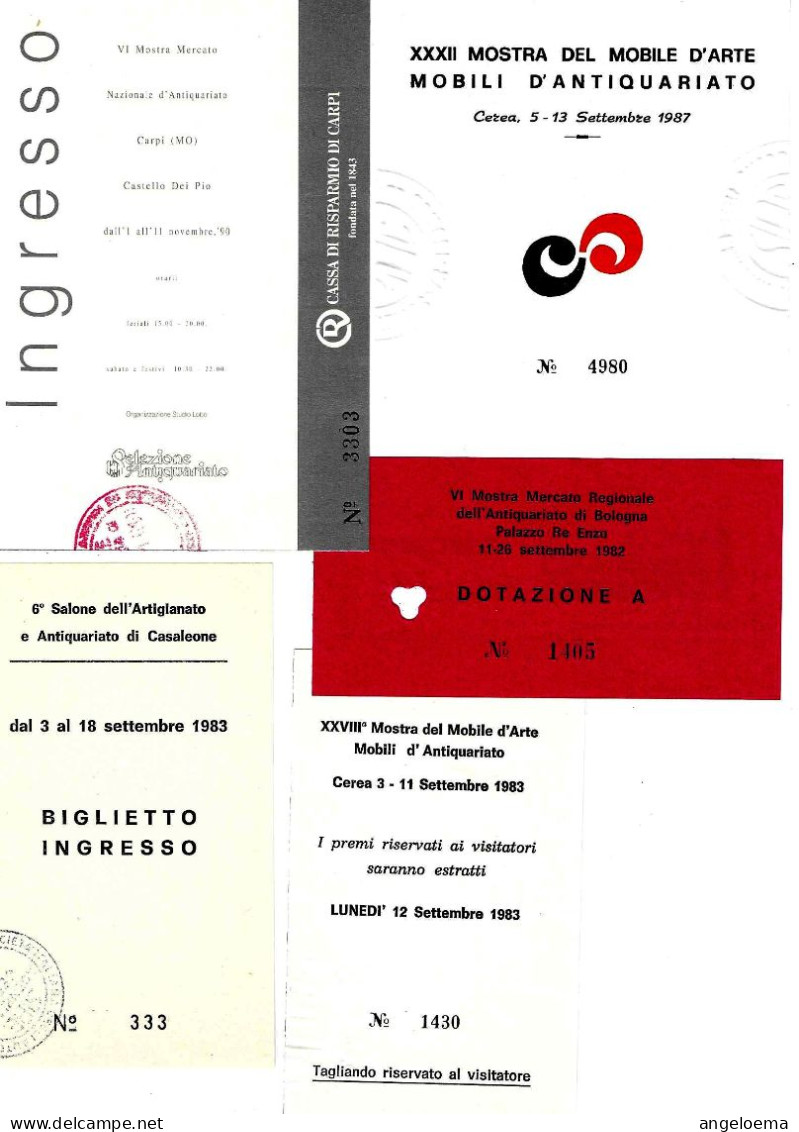 ITALIA ITALY - 10 Biglietti Ticket Mostre Antiquariato - Tickets D'entrée