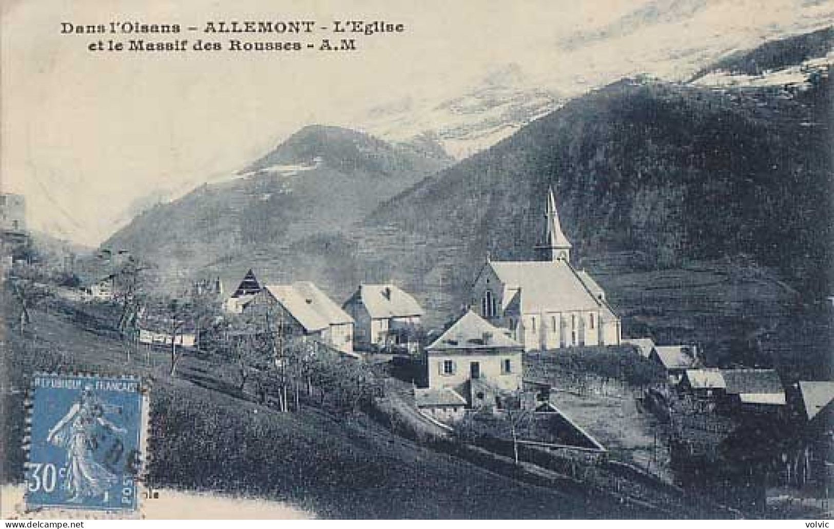 38 - ALLEMONT - L'Eglise Et Le Massif Des Rousses - Allemont