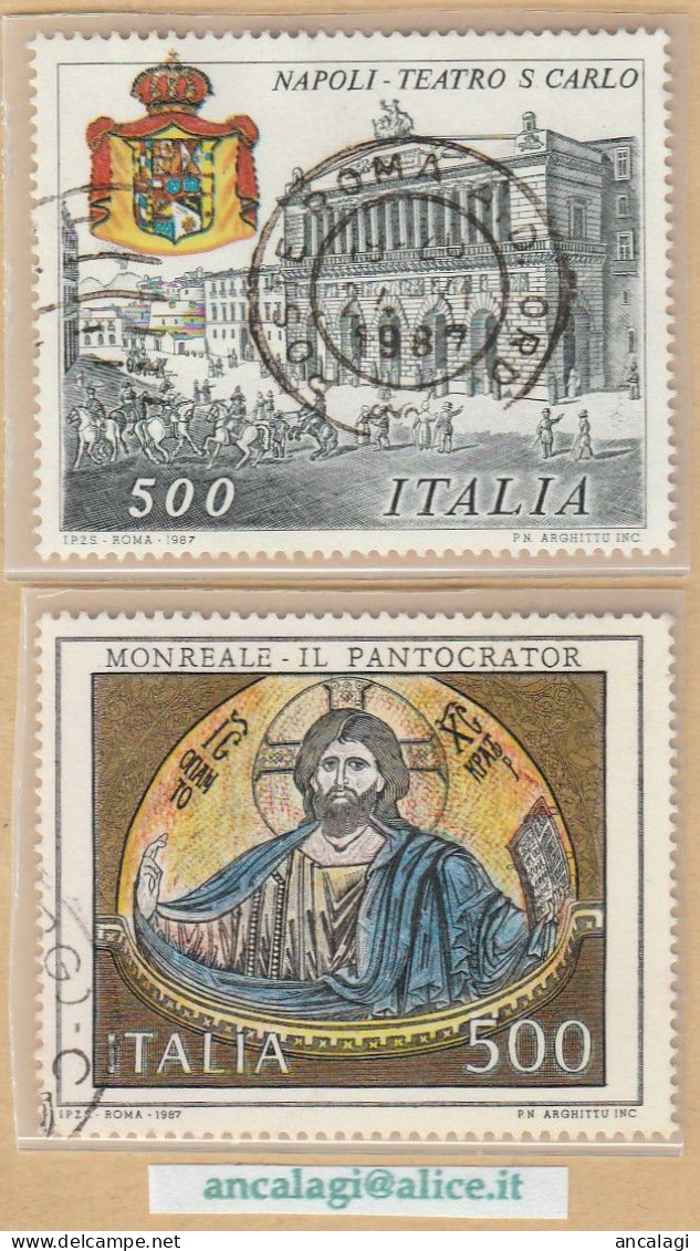 USATI ITALIA 1987 - Ref.0565 "ARTE ITALIANA" Serie Di 2 Val. - - 1981-90: Oblitérés