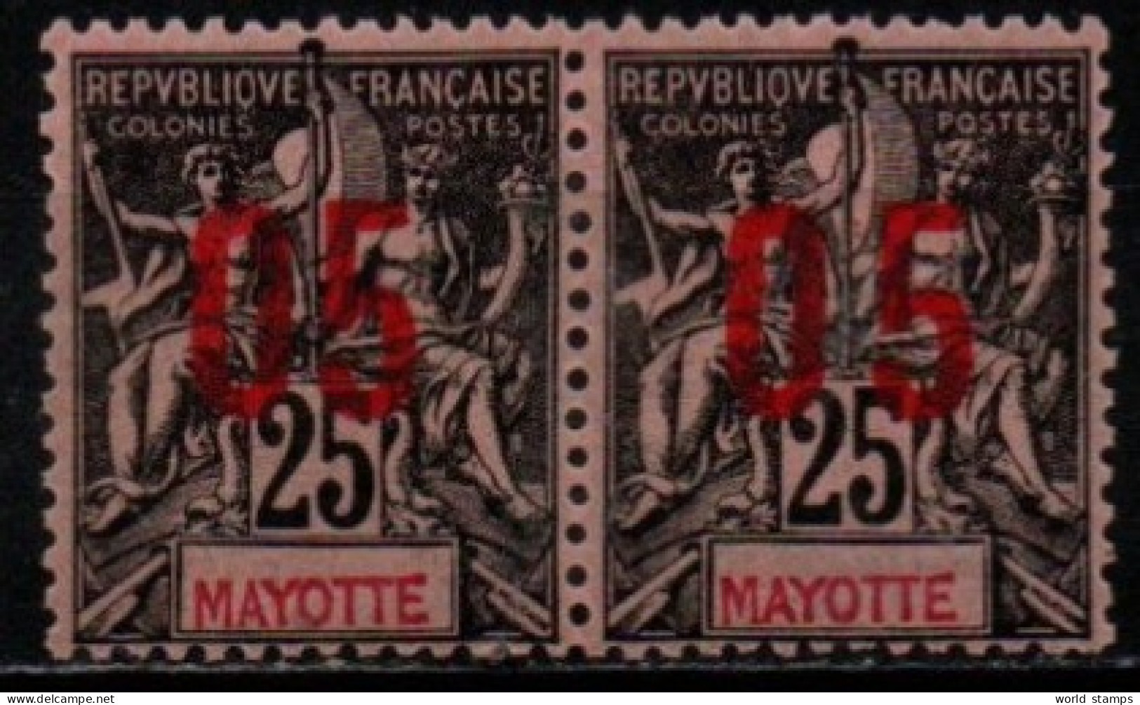 MAYOTTE 1912 ** SIGNE' BRUN - Unused Stamps