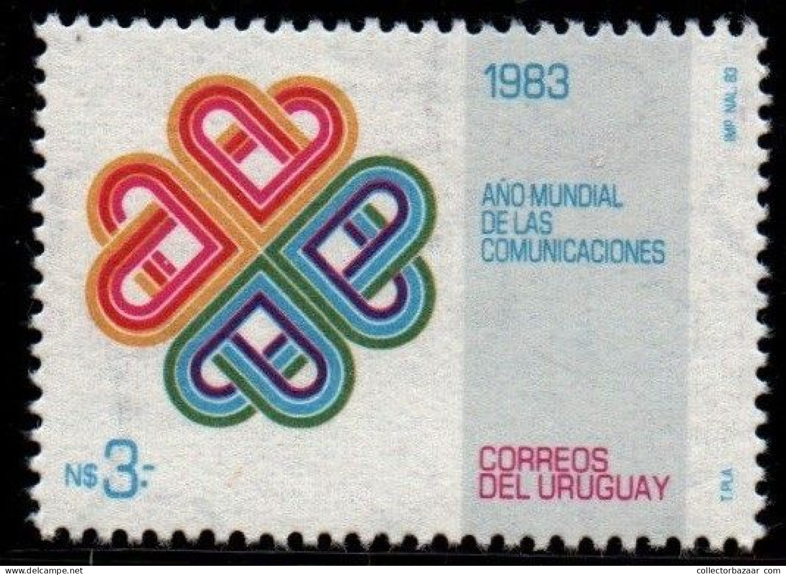 1983 Uruguay World Communications Year Emblem #1149 ** MNH - Uruguay