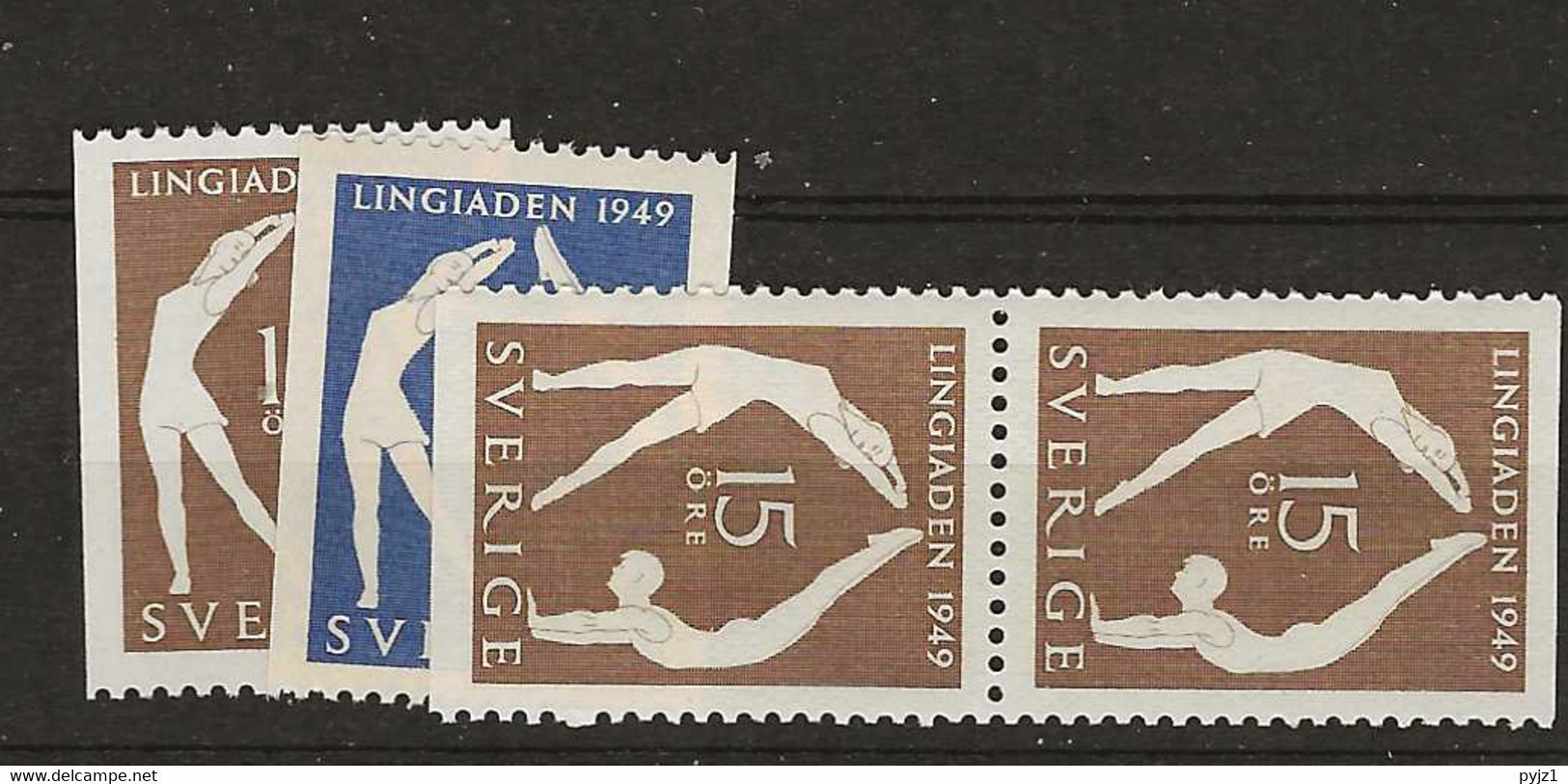 1949 MNH Sweden Mi 349-50  Postfris** - Nuevos