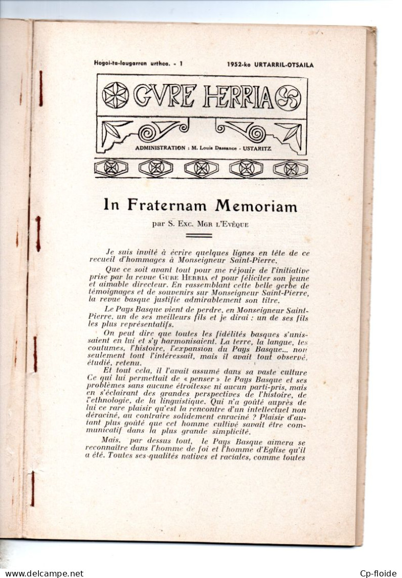 LIVRE . PAYS BASQUE . " SON EXCELLENCE MONSEIGNEUR JEAN SAINT-PIERRE ET VILLEFRANQUE " - Réf. N°283L - - Baskenland