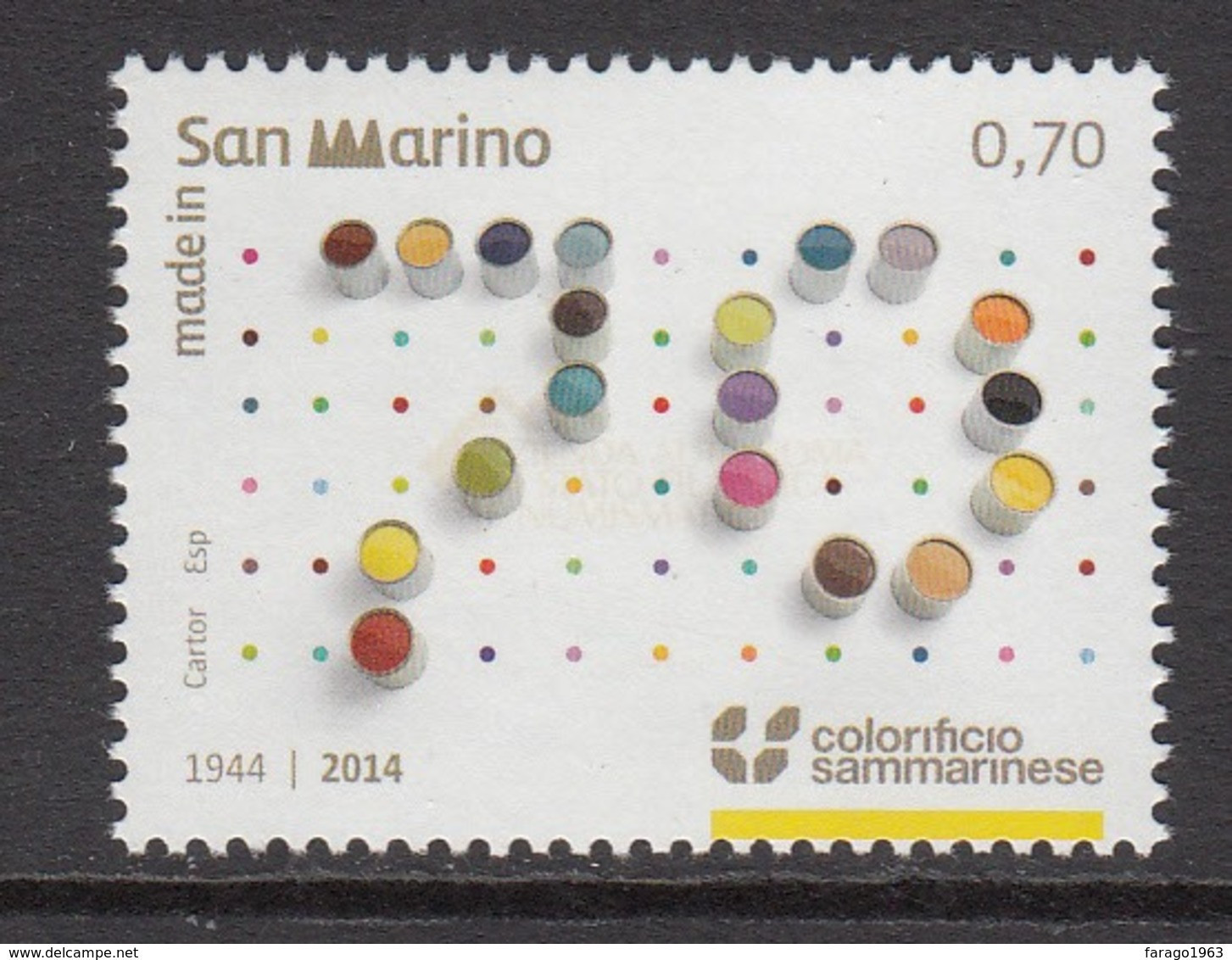 2014 San Marino Paint Manufacturer  Complete  Set Of 1 MNH - Unused Stamps