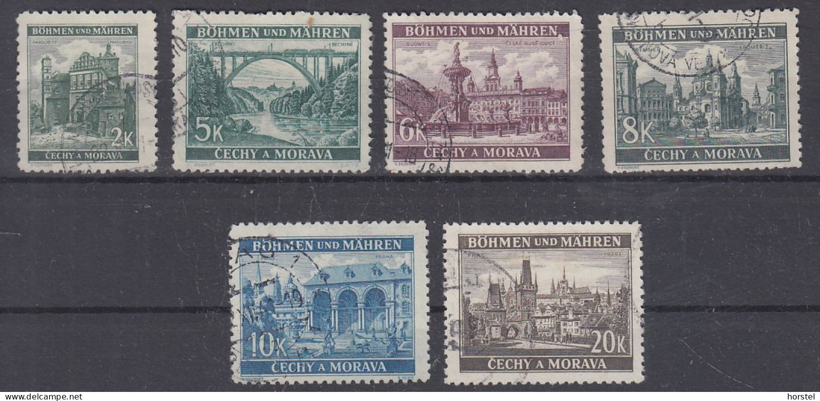 Böhmen Und Mähren  Mi 56-61  Freimarken Landschaften - 6x Gestempelt - Used Stamps