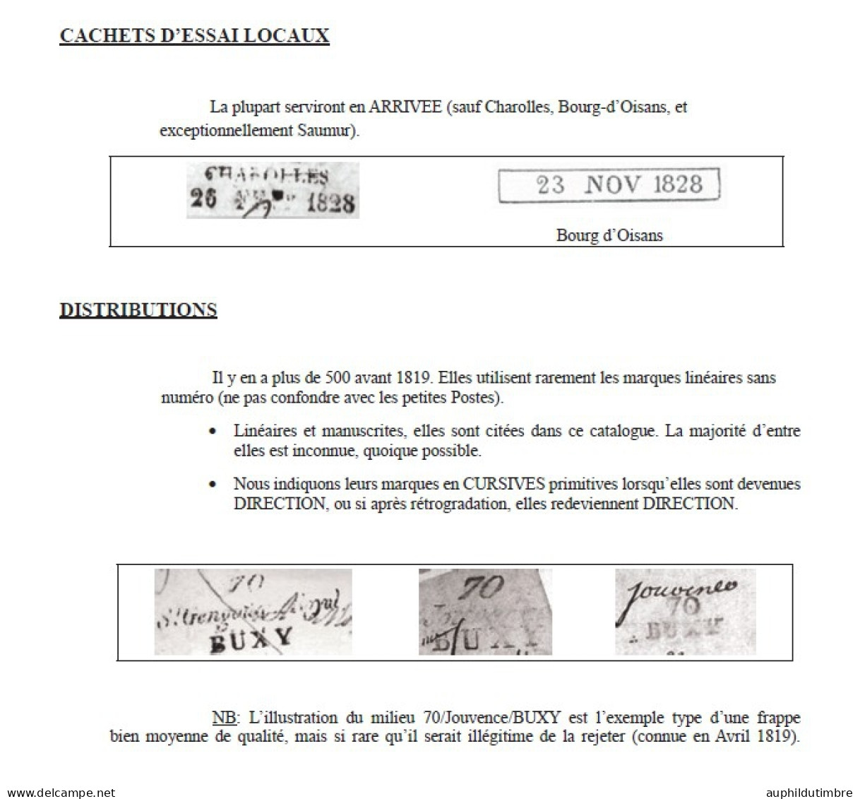 NOUVEAUTE 2015 CATALOGUE MARQUES POSTALES LINEAIRES FRANCE 1792-1832 BD60 - Philately And Postal History