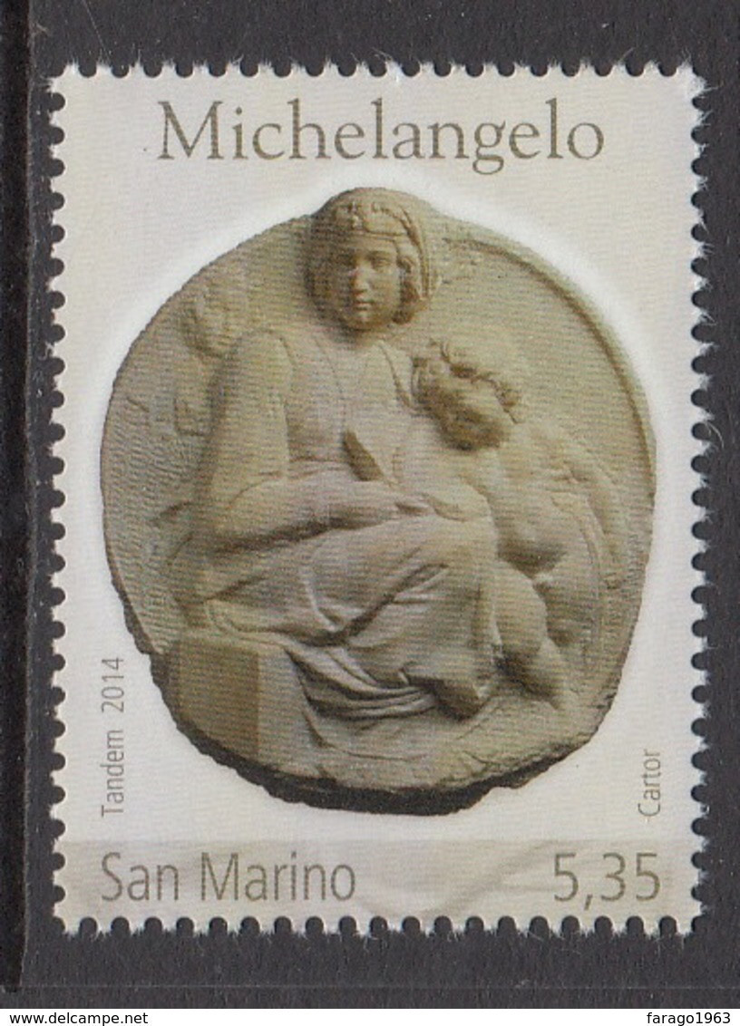 2014 San Marino Michelangelo Art   Complete  Set Of 1 MNH - Nuevos