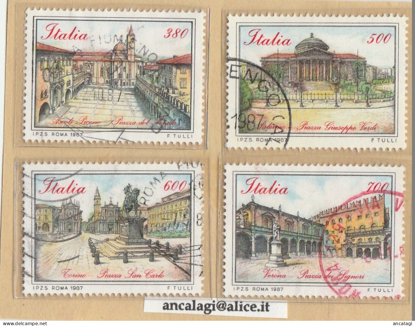 USATI ITALIA 1987 - Ref.0567 "PIAZZE D'ITALIA" Serie Di 4 Val. - - 1981-90: Oblitérés