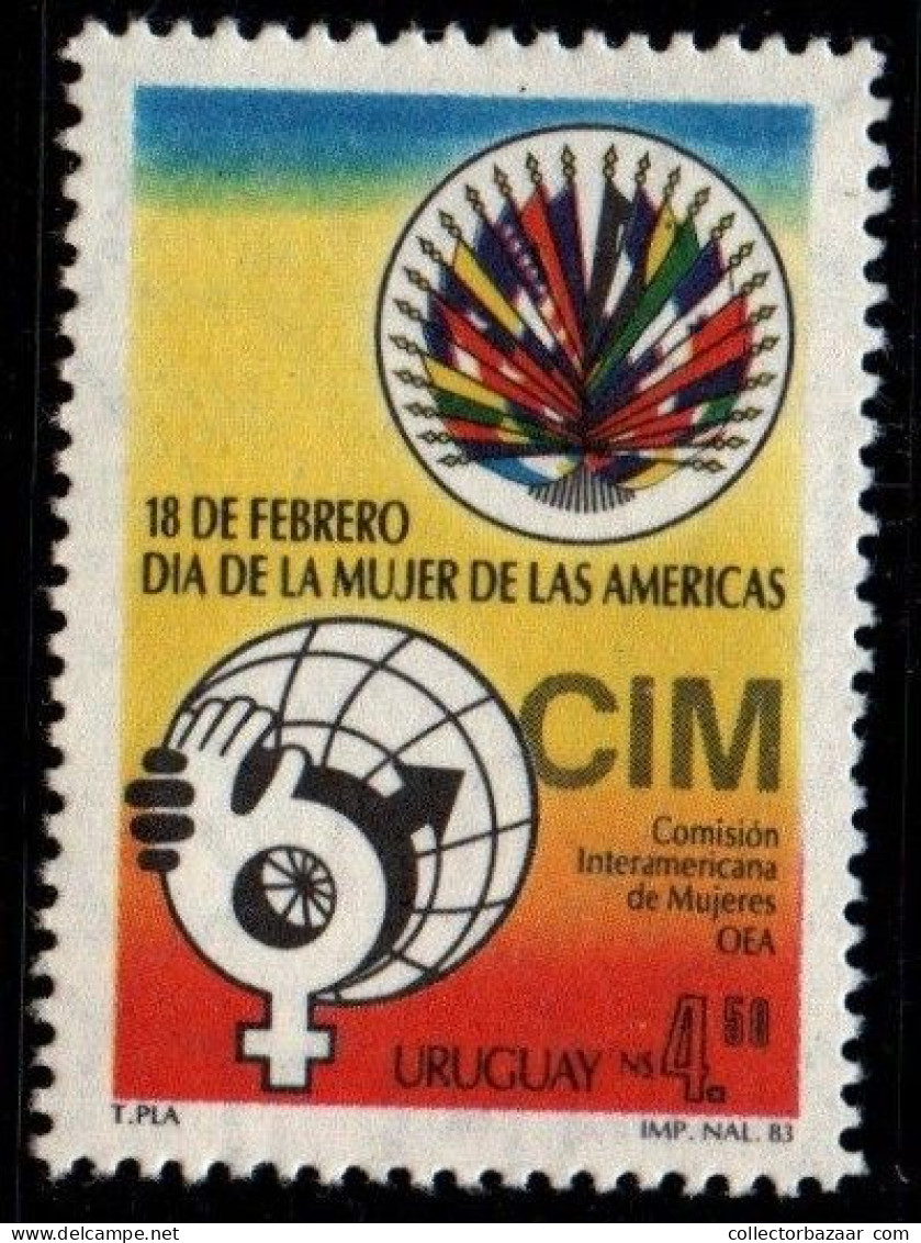 1984 Uruguay American Womens Day Flags And Emblem #1155 ** MNH - Uruguay