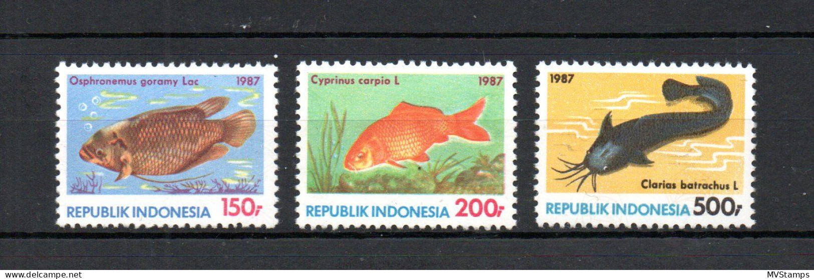 Indonesien 1987 Satz 1242/44 Fische Schon Postfrisch - Indonesia