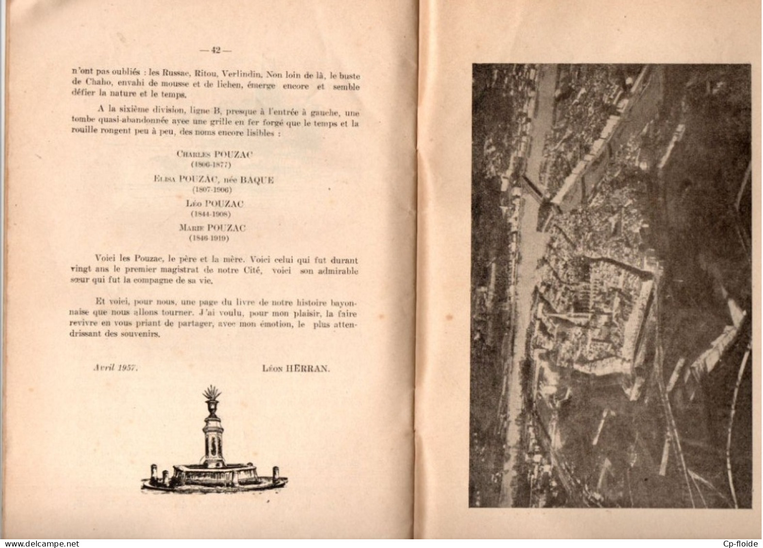 LIVRE . PAYS BASQUE . " LE BAYONNE DE MONSIEUR POUZAC " . LÉON HERRAN - Réf. N°282L - - Pays Basque