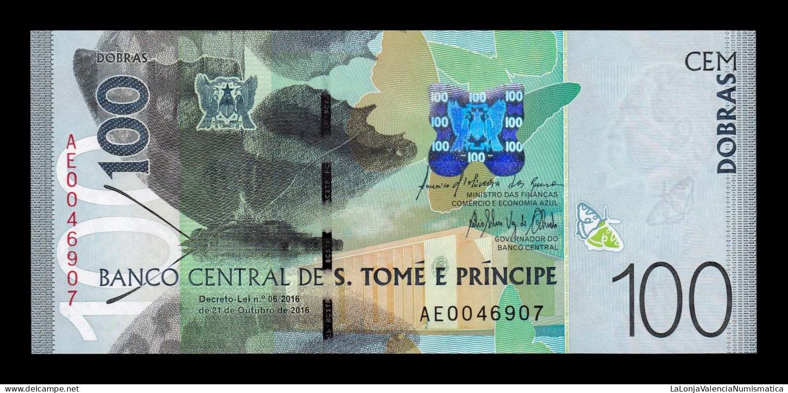 Santo Tomé Y Príncipe Saint Thomas & Prince 100 Dobras 2016 Pick 74 Sc Unc - Sao Tome And Principe