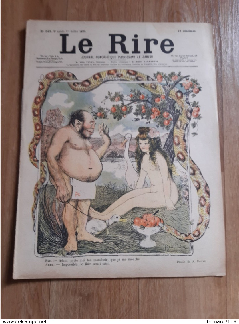 Journal Humoristique - Le Rire N° 243 -  Annee 1899 - Dessin De Abel Faivre - Lebegue - 1850 - 1899