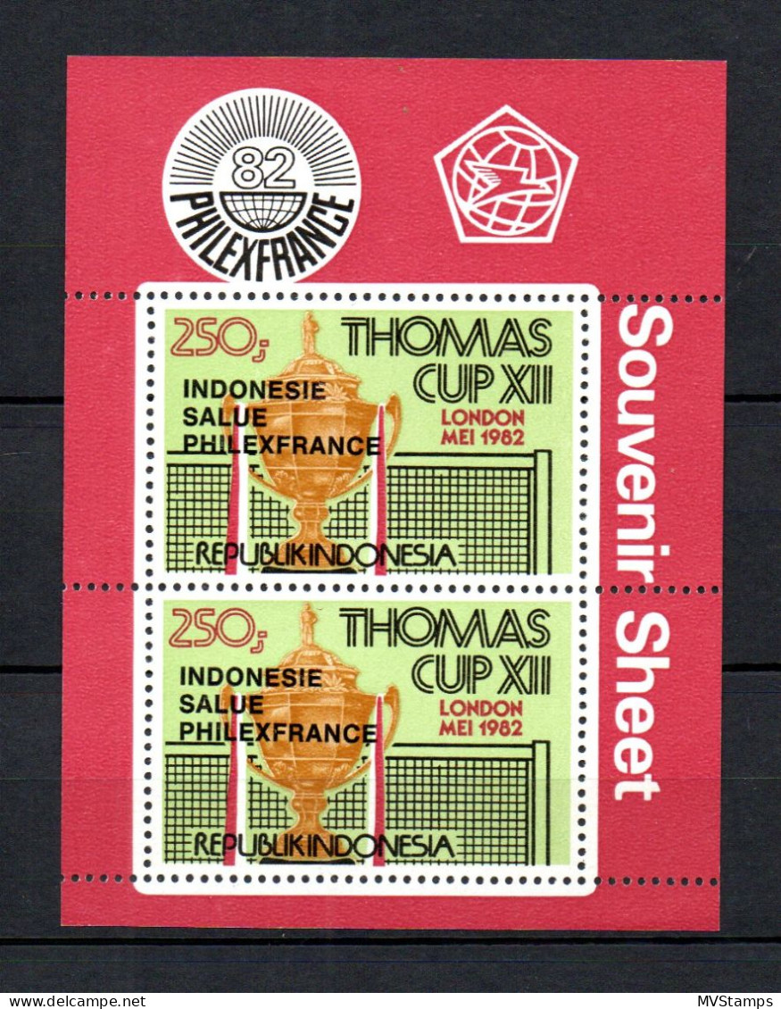 Indonesien 1982 Block 45 B Thomascup (aus Block) Postfrisch - Indonesia