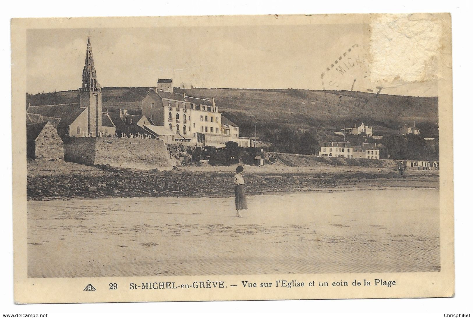 CPA RARE - ST-MICHEL-EN-GREVE - Vue Sur L'Eglise Et Un Coin De La Plage - Edit. CAP - - Saint-Michel-en-Grève