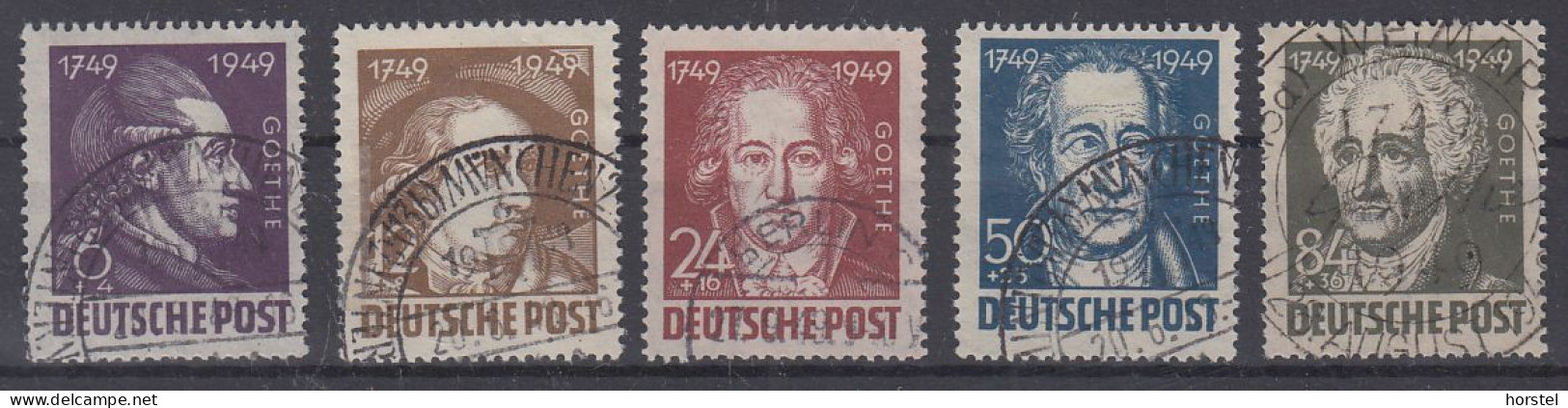 SBZ 234-238 - 200. Geburtstag Von Wolfgang Von Goethe - 1949 - Used