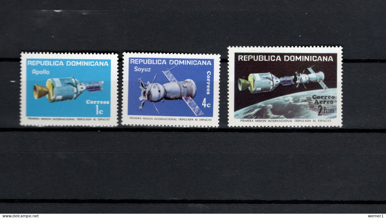 Dominican Republic 1975 Space, Apollo-Soyuz Set Of 3 MNH - Amérique Du Nord