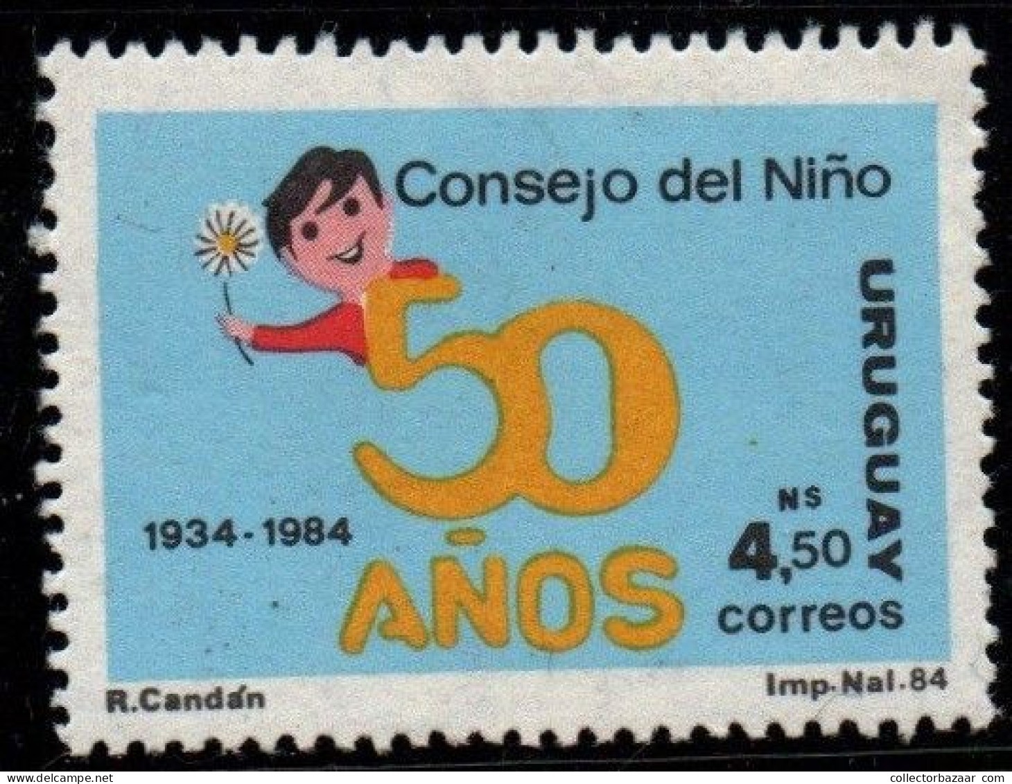 1984 Uruguay Childrens Council 50th Anniversary #1168 ** MNH - Uruguay