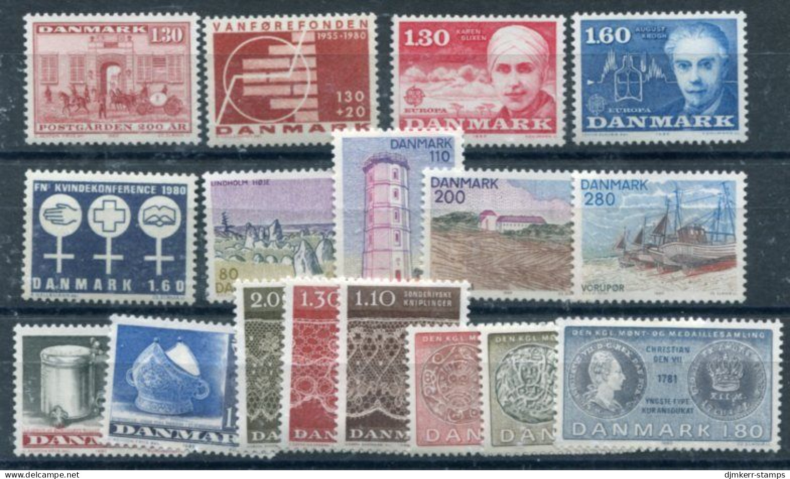 DENMARK 1980 Complete Commemorative Issues MNH / **. - Nuovi