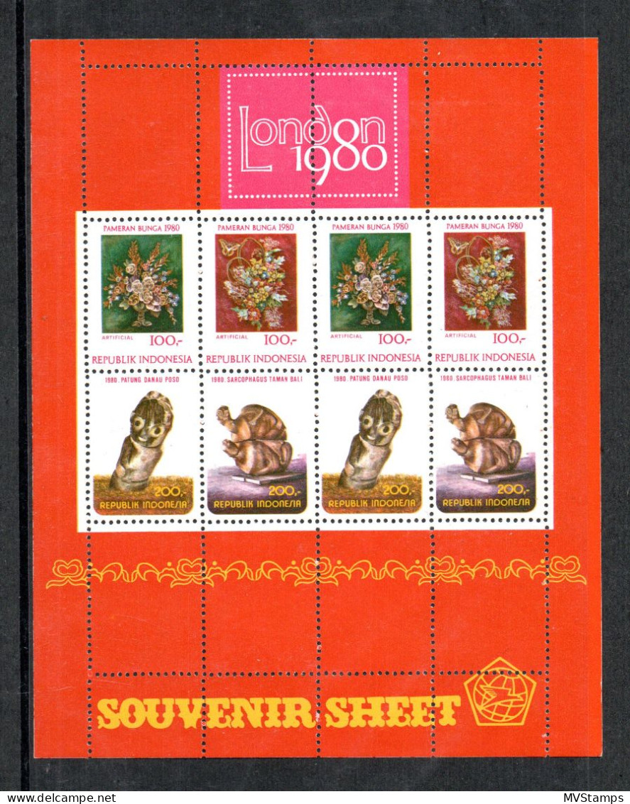 Indonesien 1980 Block 35 Briefmarkenausstellung London/Art Postfrisch - Indonesia