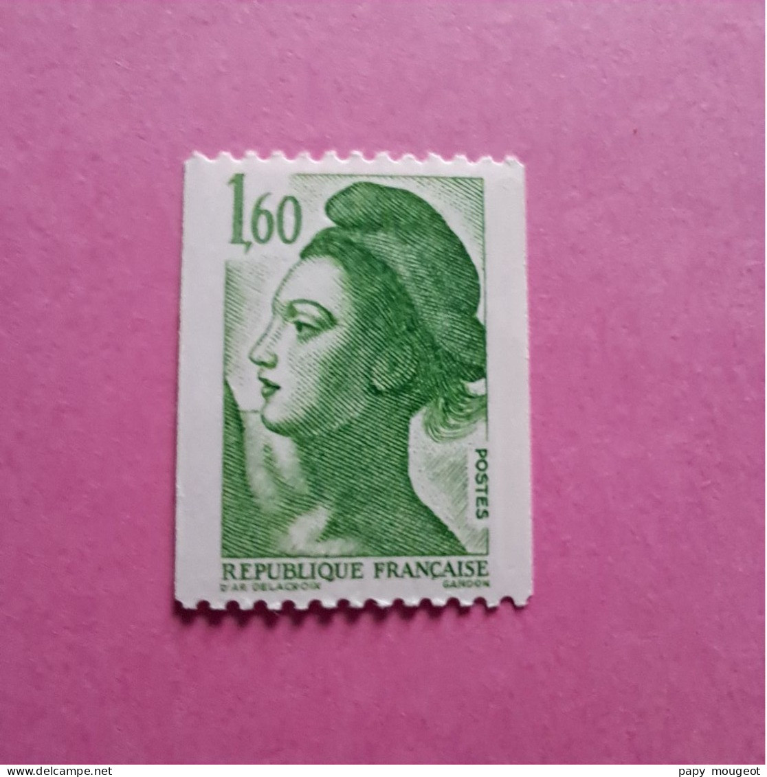 Roulette N°2222a 1.60 F Vert N° Rouge Neuf ** - 1982-1990 Vrijheid Van Gandon